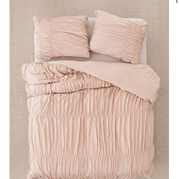 Urban Outfitters Other - UO Home Cinched Jersey Duvet Cover Heathered Rose